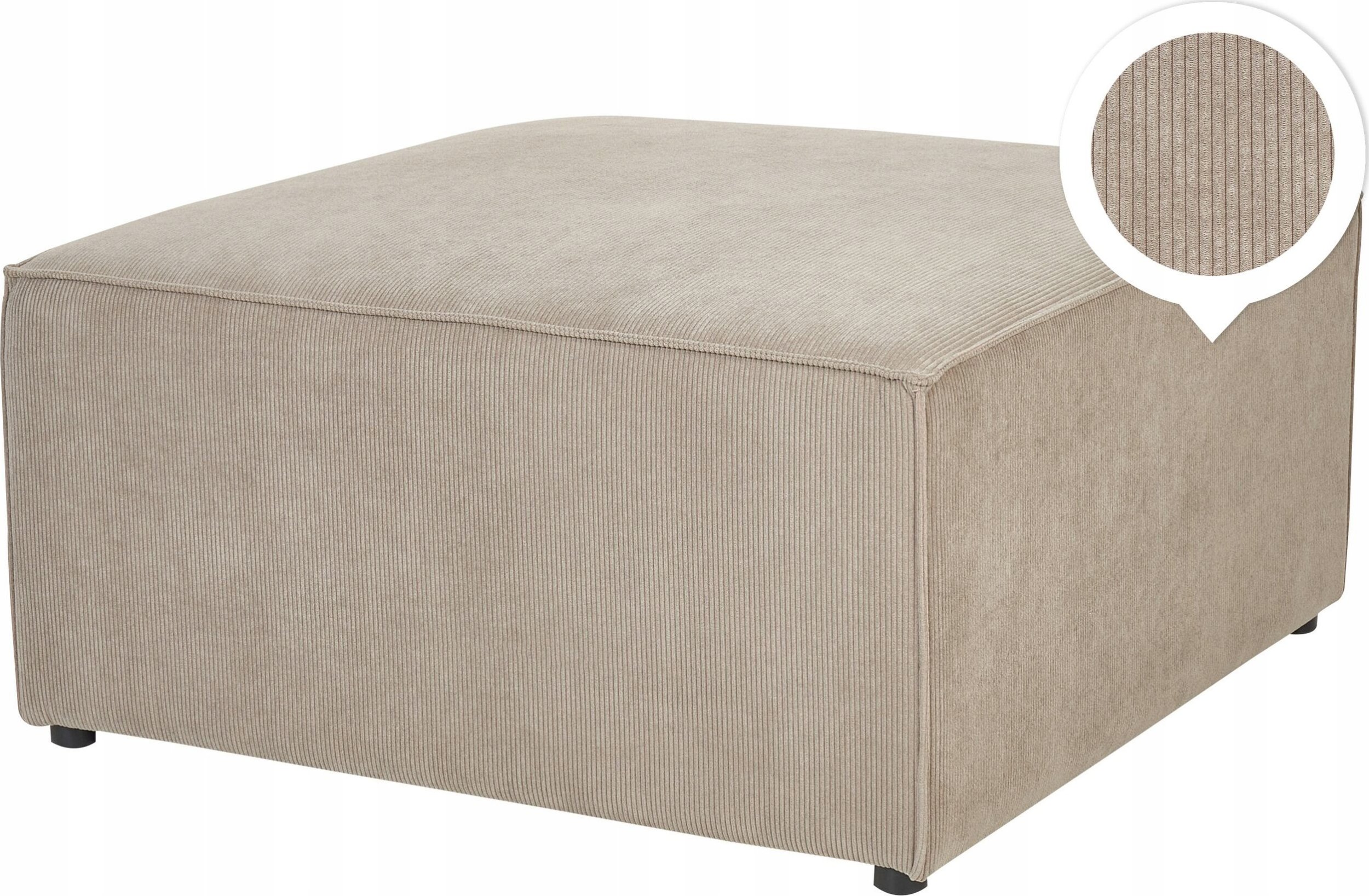 Beliani Otomana sztruksowa beżowoszara LEMVIG