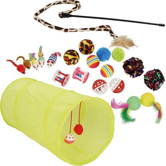 Springos Zabawki dla kota zestaw z tunelem i kulkami 21 elementów UNIWERSALNY