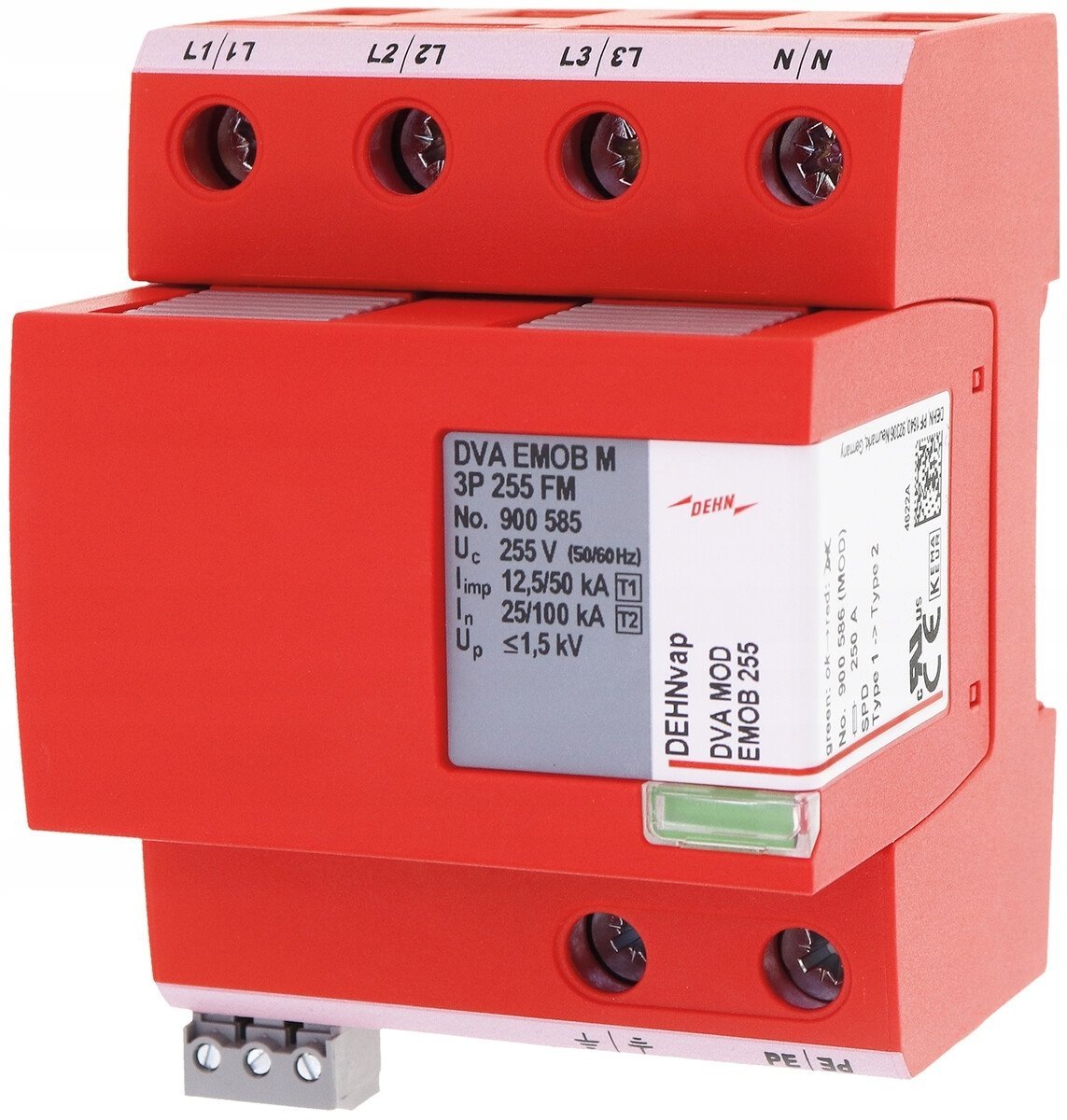 Dehn Ogranicznik przepięć Typ T1+T2 12,5kA 50kA 4P EMOB M 3P 255 FM 900585