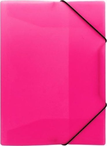 Teczka z gumką A4 PP neon różowa