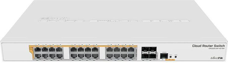 MikroTik 24xGig LAN, 4xSFP+ Rack 19" PoE 802.3af/at 500W (MT CRS328-24P-4S+RM)