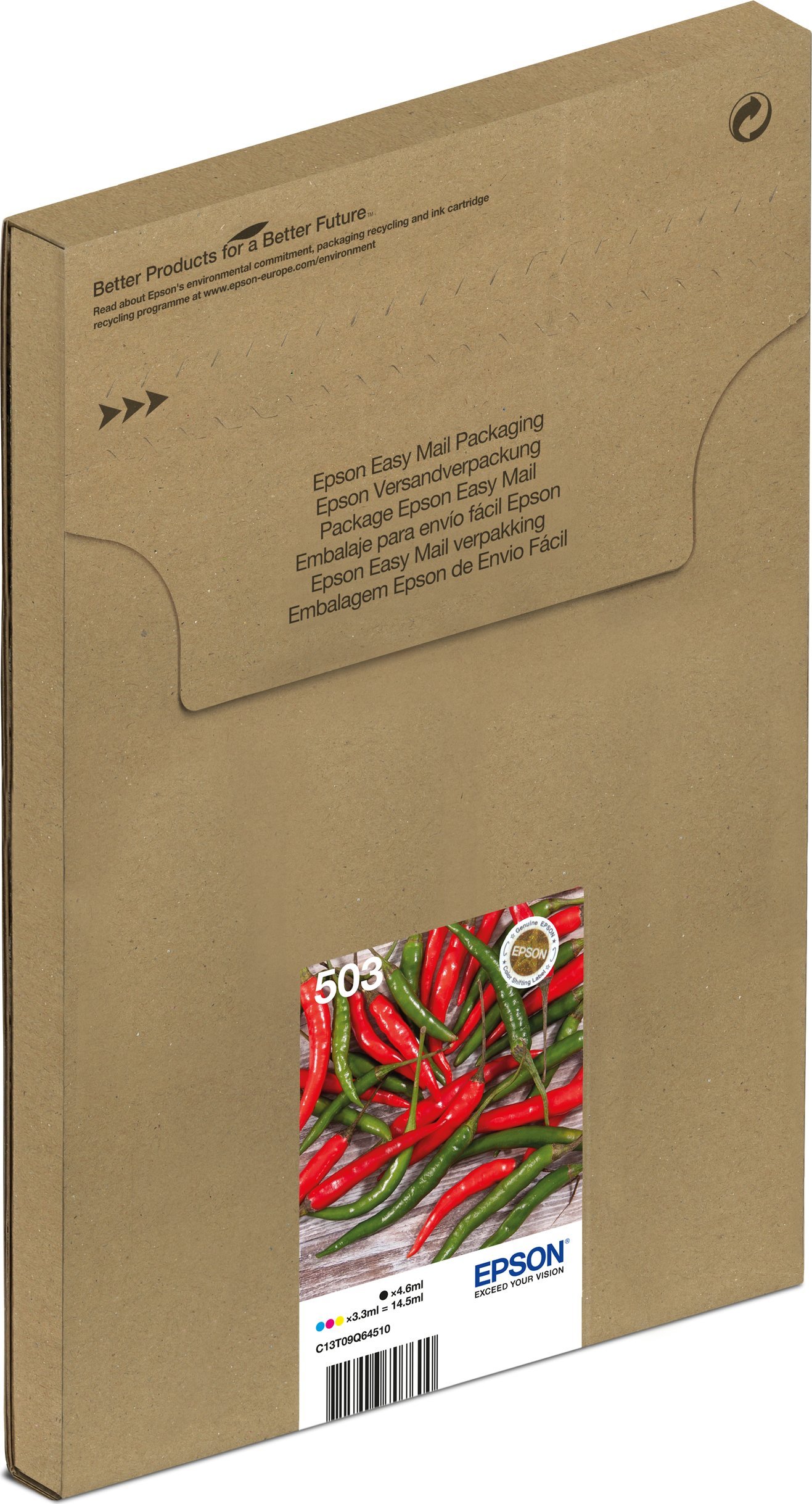 Tusz Epson 503 Multipack Easy Mail Packaging - opakowanie 4-sztukowe - XL - Czarny, Żółty, Cyjan, Magenta - original - opakowanie blisterowe - kartrid