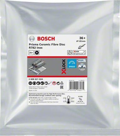 Bosch BOSCH FIBRA KRĄŻEK X-LOCK INOX 125 gr. 36 R782 /25szt. B2608621824