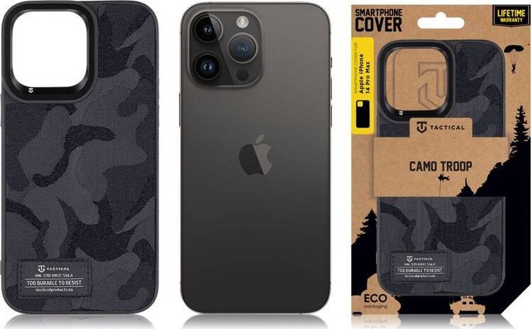Tactical Tactical Camo Troop Cover for Apple iPhone 14 Pro Max Black standard