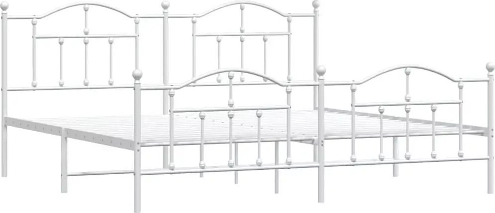 Elior Białe metalowe łóżko industrialne 200x200 cm - Wroxo