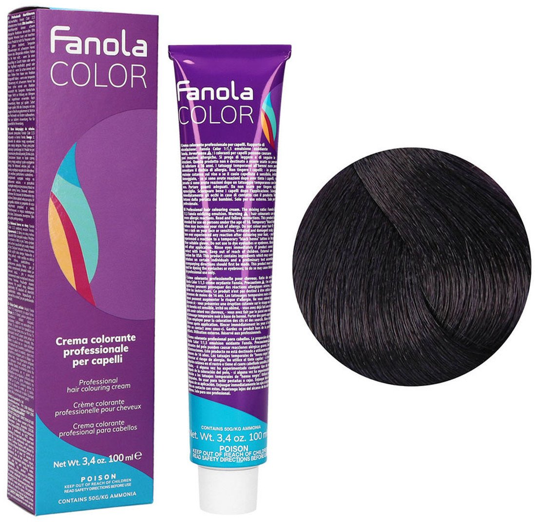 Fanola Color Krem koloryzujący Farba do włosów 100ml Chestnut Intense Violet (4.22)