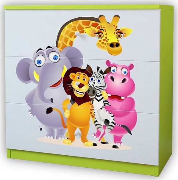 Elior Komoda dziecięca Happy 10X mix - biało - zielona