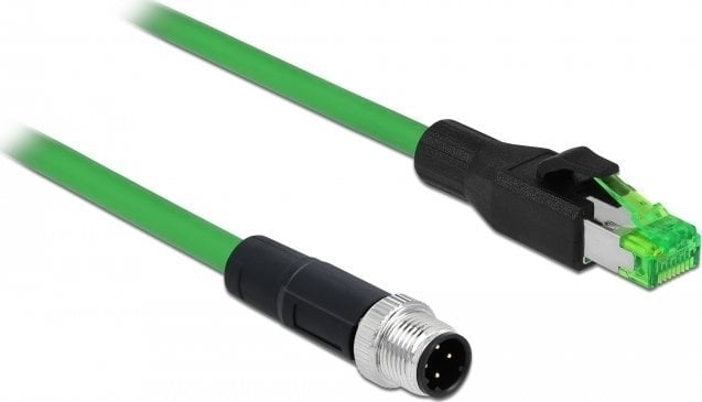 Delock DELOCK Netzwerkkabel M12 4 Pin D-kodiert > RJ45 St PVC 2m