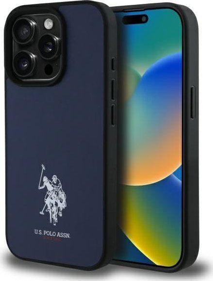 US Polo USHCP15XPGEV iPhone 15 Pro Max 6,7" granatowy/navy Leather Embroidered DH Color