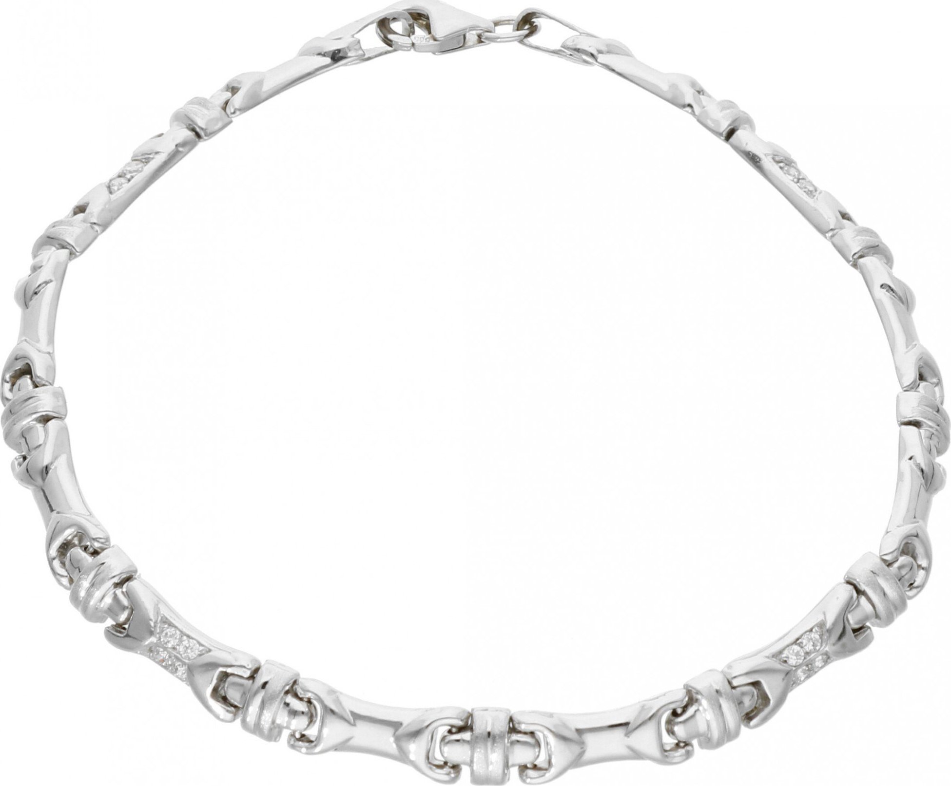 Rosanto Bransoletka z białego złota z cyrkoniami 18 cm 585 14k