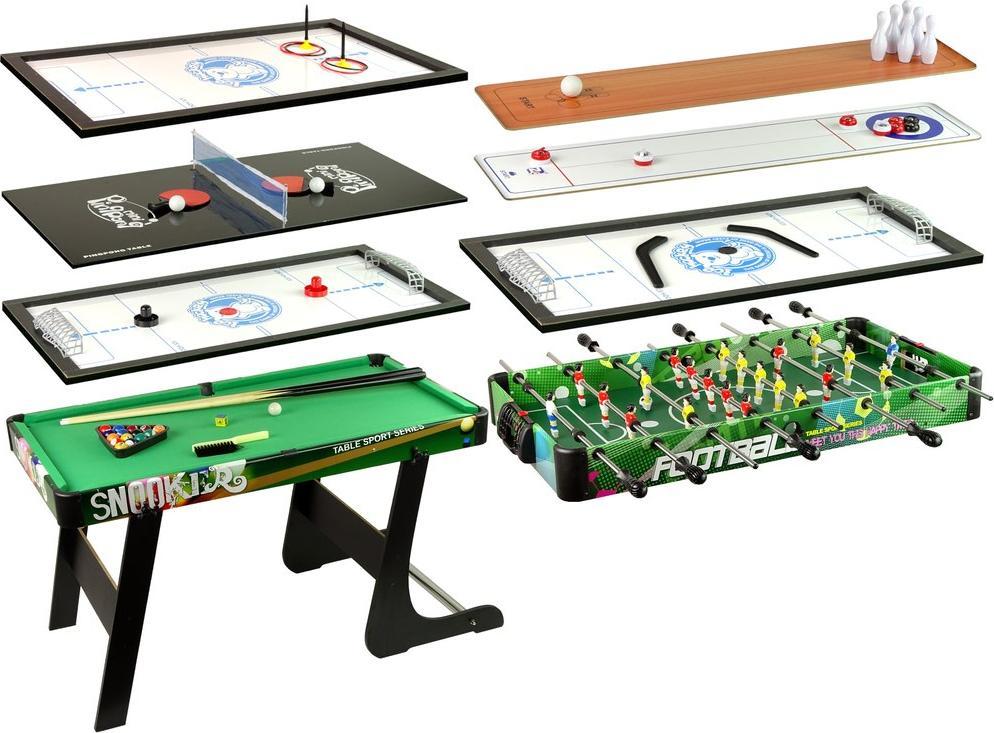 Lean Sport Stół Do Gier 8w1 Piłkarzyki Ping Pong Bilard Kręgle Hokej