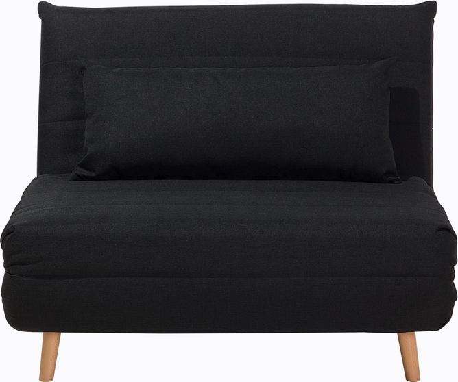 Beliani Sofa rozkładana czarna SETTEN