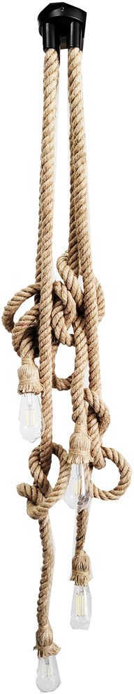 Lampa oprawa sznur jutowy konopny 4xE27 2m