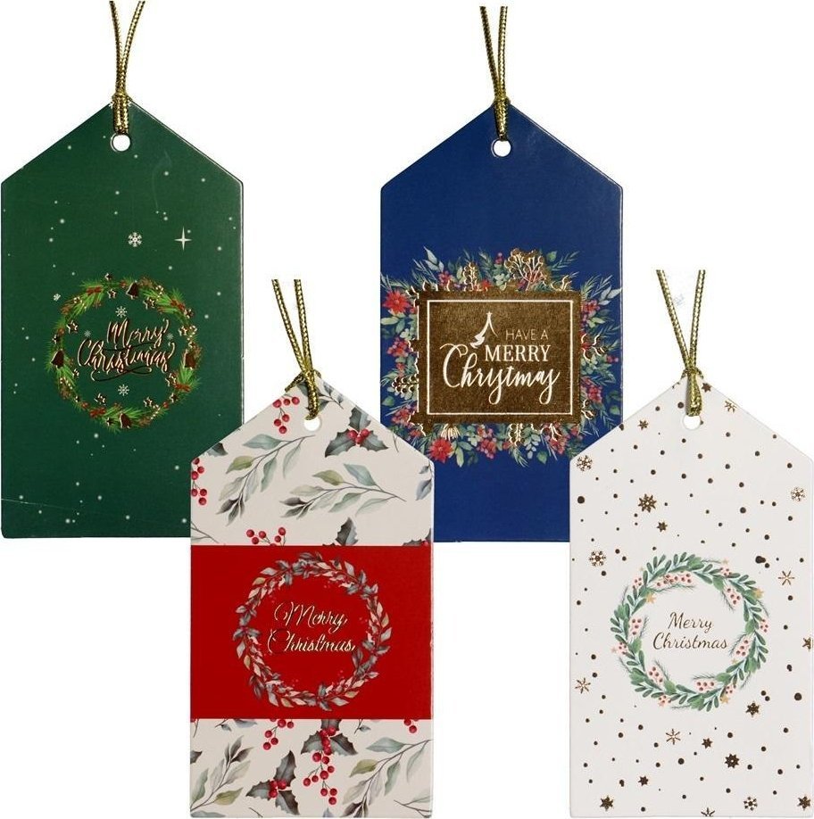 Tagi prezentowe 8szt Wianek