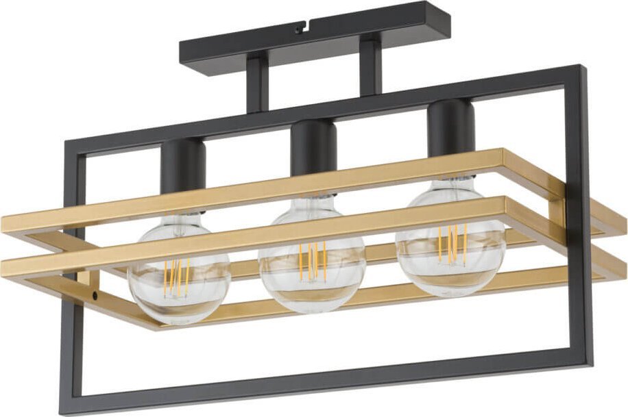 Lampa sufitowa Sigma Industrialna lampa sufitowa Merci do jadalni czarna złota