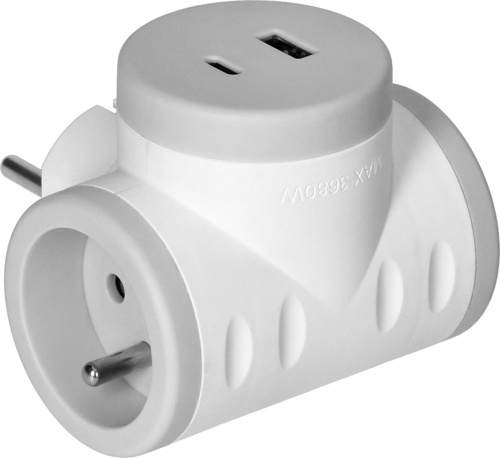 Orno Rozgałęźnik Orno OR-AE-13281/G 2P+Z z ładowarką 2xUSB szary