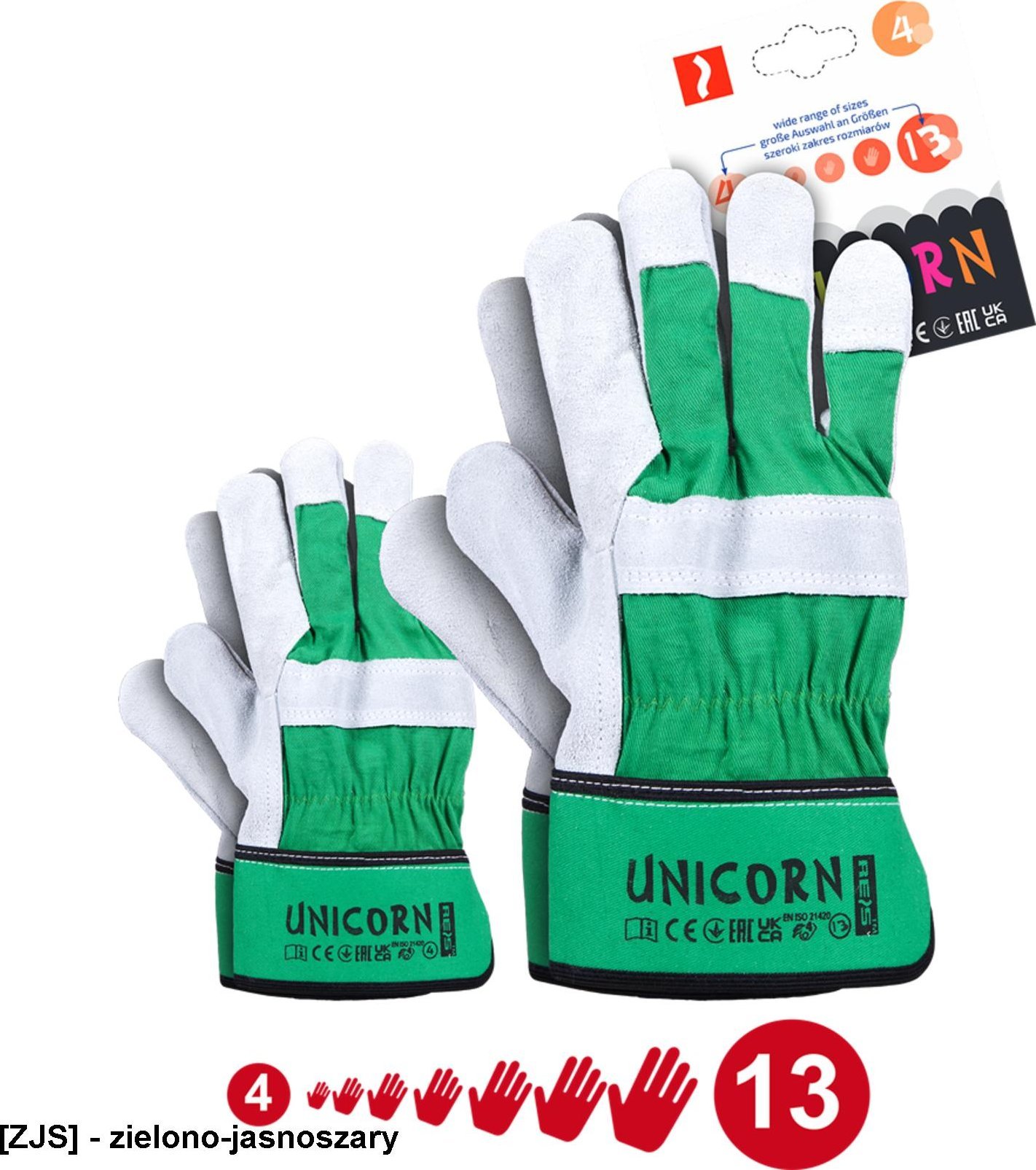 R.E.I.S. UNICORN - rękawice ochronne wzmacniane skórą bydlęcą 5