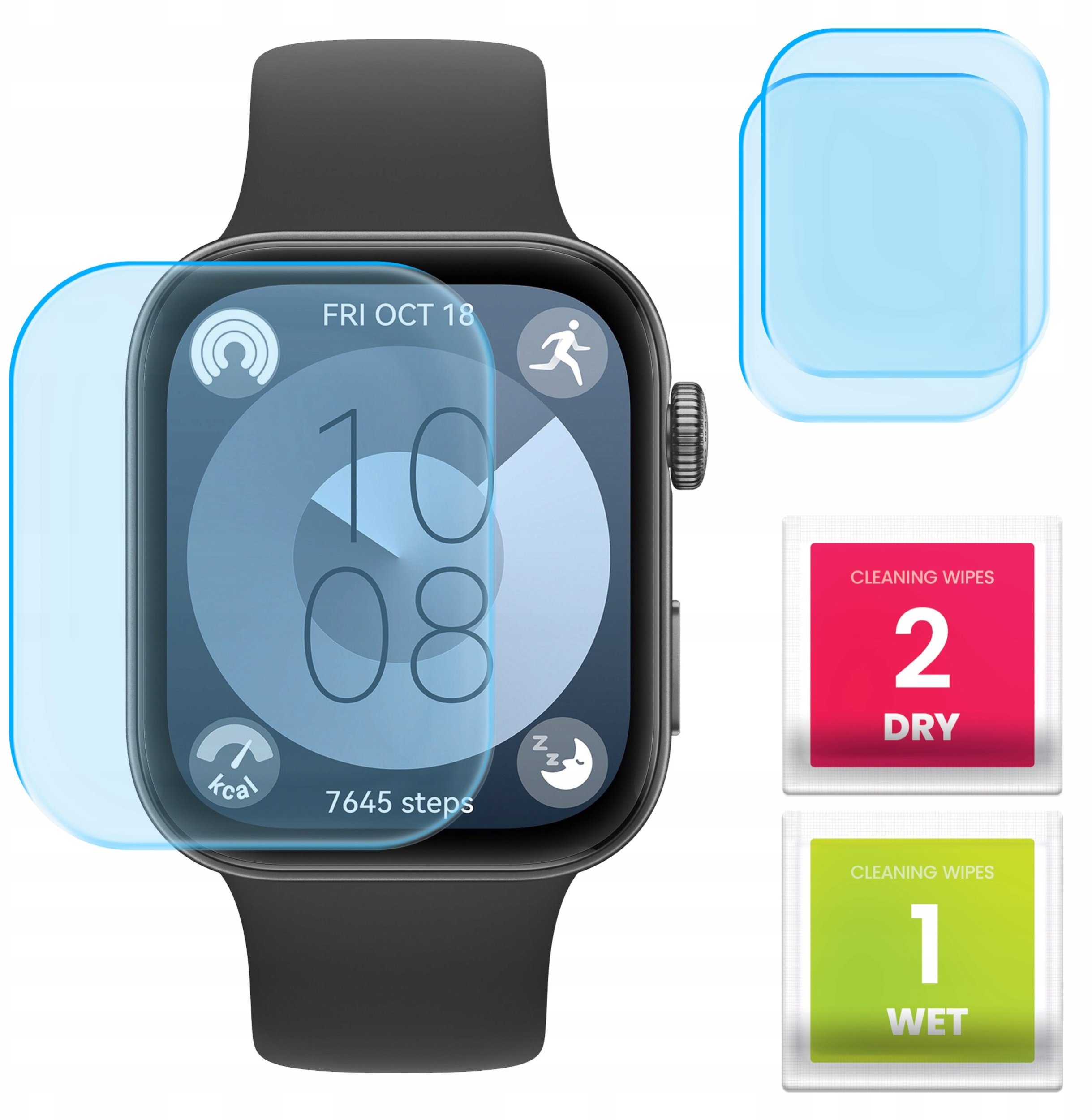 2-PAK Szkło Hybrydowe do Huawei Watch Fit 3 (Szkiełko, Ochronne, Odporne)