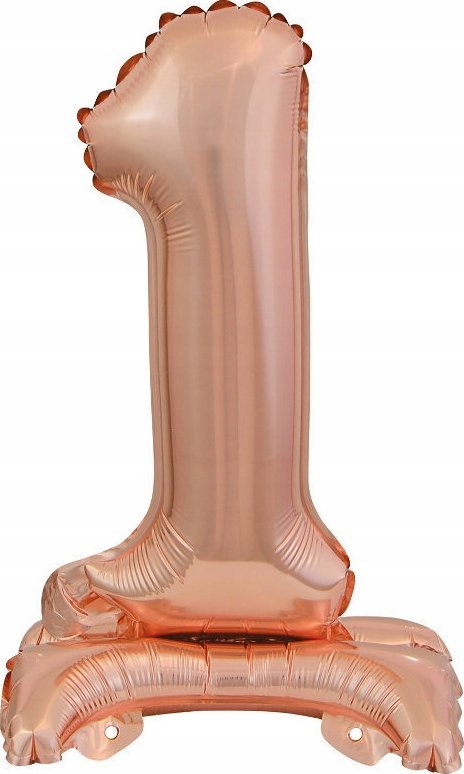 AMSCAN Balon foliowy mini cyfra 1 ze stopką różowe złoto 22x40cm 9911734