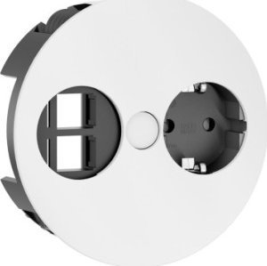 Bachmann BACHMANN TWIST 1x gniazdo z uziemieniem 2x Keystone, biały