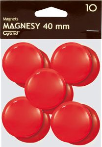 KW Trade Magnesy Grand 40 mm czerwone op. 10 sztuk