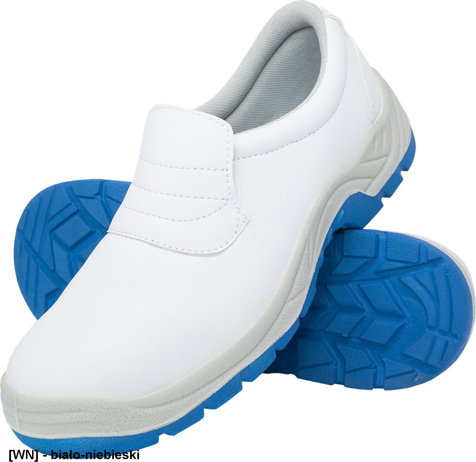 R.E.I.S. BRFODREISBLUE-M SB FO SRC - buty bezpieczne typu mokasym z mikrofibry, stalowy podnosek, podeszwa antypoślizgowa, olejoodporna 46