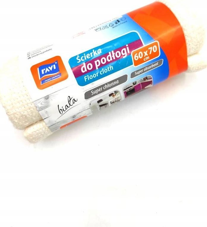 Ravi Ścierka do podłogi biała 60x70cm