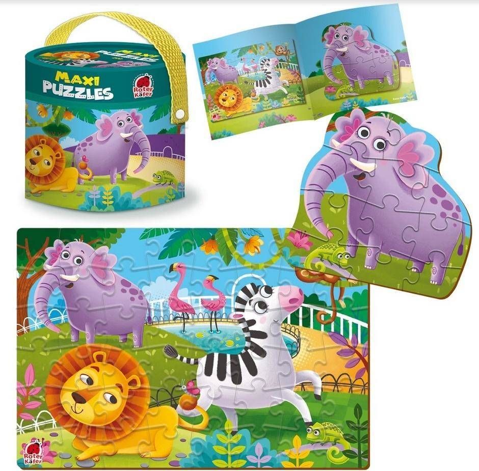 Roter Kafer Maxi Puzzle 2w1 ZOO Zwierzątka RK1080-02