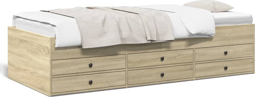 vidaXL vidaXL Rama łóżka dziennego z szufladami, dąb sonoma, 90x200 cm