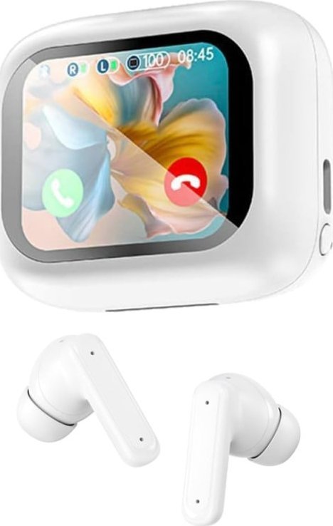 Słuchawki dokanałowe bezprzewodowe Bluetooth redukcja szumów ANC ekran LCD