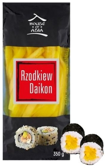Rzodkiew żółta marynowana Daikon do sushi paski piklowana chrupiąca radish 350g