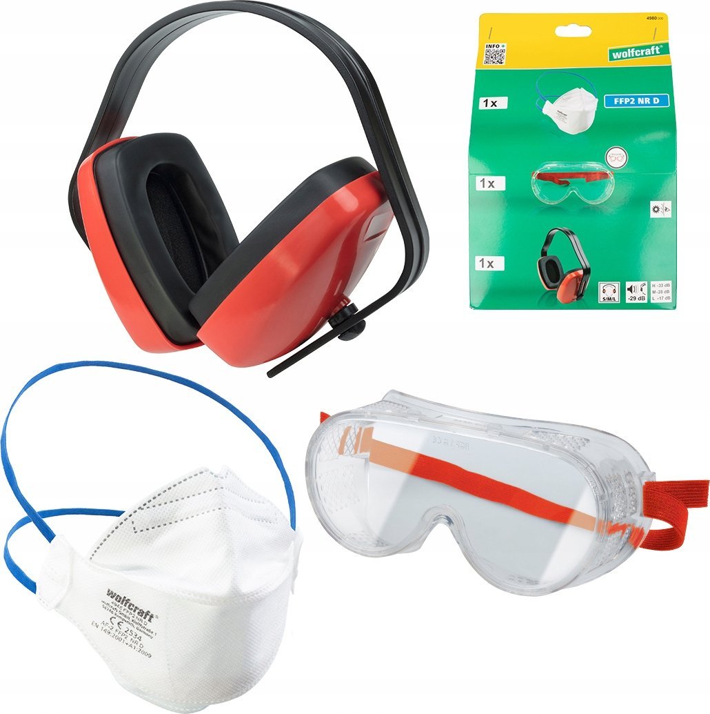Wolfcraft Zestaw ochronny BHP Wolfcraft (3 szt.)