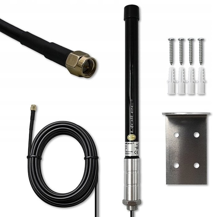 Antena 4G LTE Qoltec 15dBi | dookólna | zewnętrzna | SMA | włókno szklane