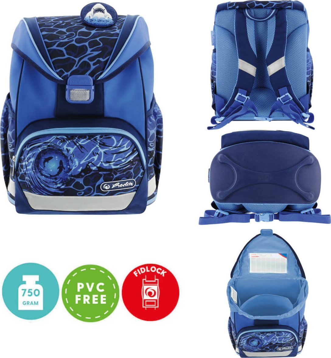 Herlitz Tornister plecak szkolny UltraLight Blue Shark rekin 6-9lat HERLITZ