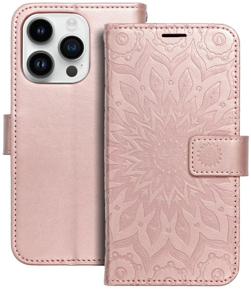 Kabura MEZZO Book do IPHONE 14 Pro mandala złoty róż