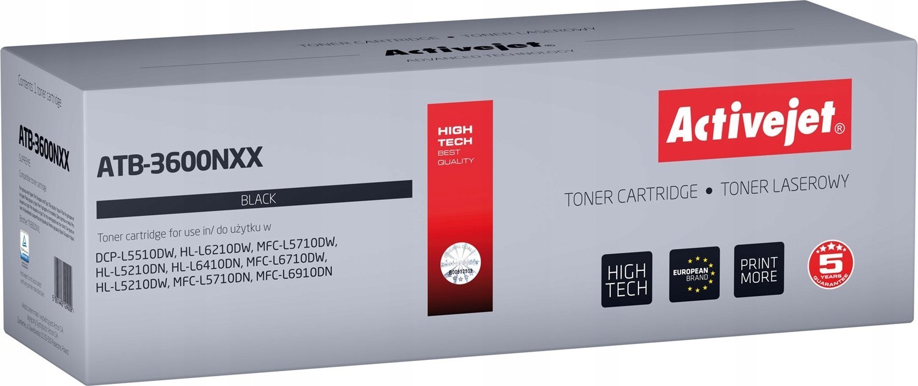 Activejet ATB-3600NXX Toner (zamiennik Brother TN3600XXL; Supreme; 11000 stron; czarny)