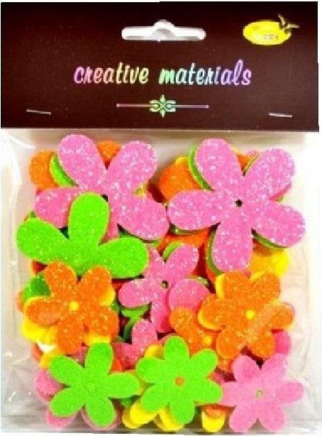 Kwiatki z pianki opalizującej wiosenne 56szt