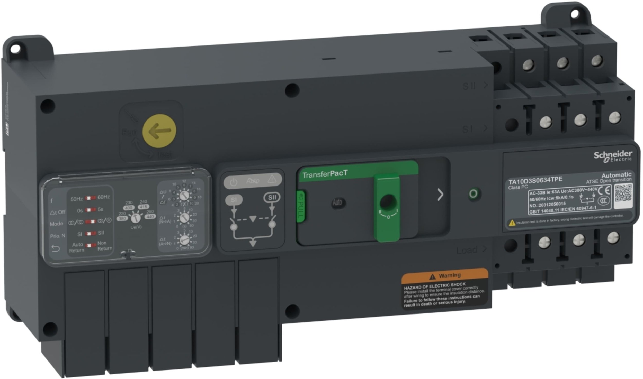 Przełącznik I-0-II 50A 3P sieć-agregat bez komunikacji TransferPacT TA10D3S0504TPE