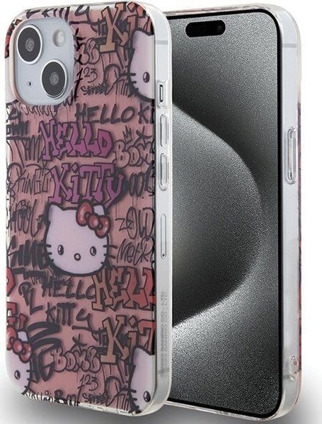 Sourcing Hello Kitty HKHCP15SHDGPTP iPhone 15 / 14 / 13 6.1" pink/pink hardcase IML Tags Graffiti