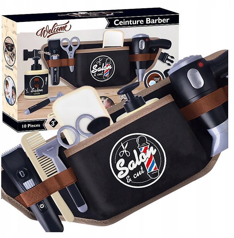 Zestaw Fryzjerski Dla Dzieci Barber Fryzjer Suszarka Na Baterie Akcesoria