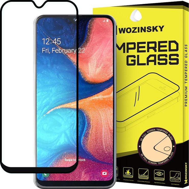 Wozinsky Szkło hartowane Full Glue na cały ekran z ramką Case Friendly Samsung Galaxy A20e czarny uniwersalny