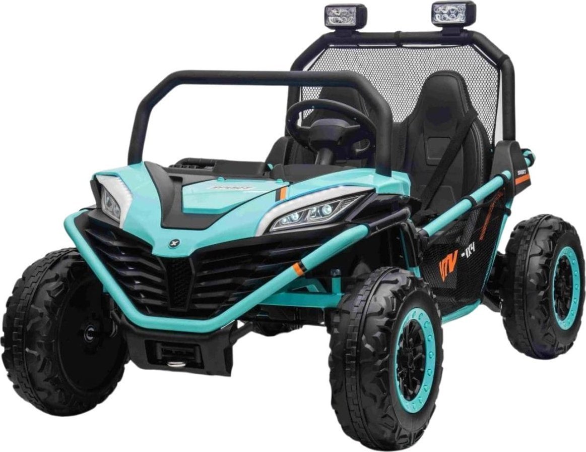 Ramiz Auto Na Akumulator Pojazd Buggy FASTER 4x4 Zielony MP3 LED Ekoskóra