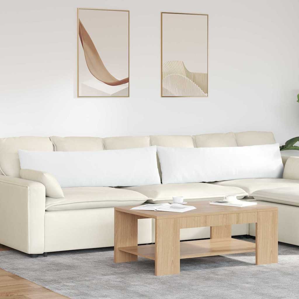 vidaXL Poduszki na sofę 2 pcs Biały 145 x 40 cm tkanina