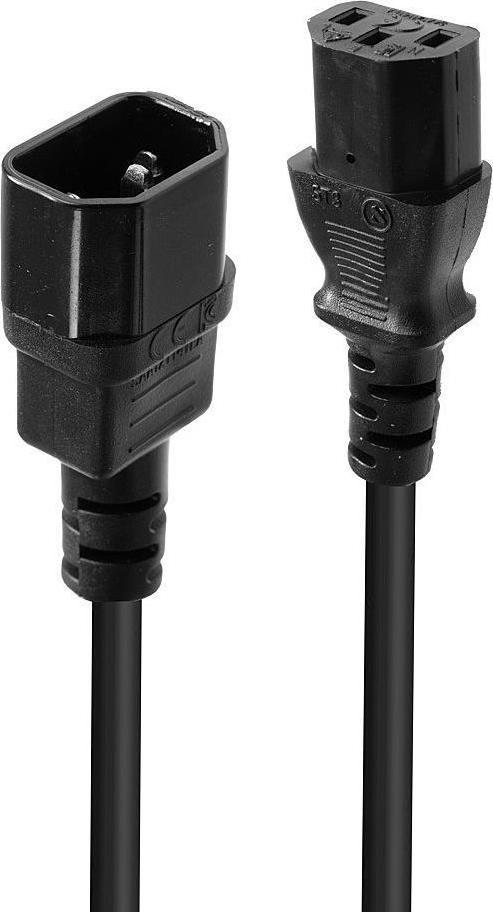 Kabel zasilający Lindy Lindy 30321 Przedłużacz zasilający IEC C14 - IEC C13 - 1m