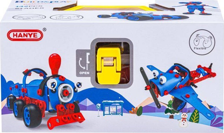 Klocki ELASTYCZNE Konstrukcyjne, Maszyny, Pojazdy, Auto, Samochód, Samolot, Pociąg Do Rozkręcania I Skręcania 6w1 142 El.