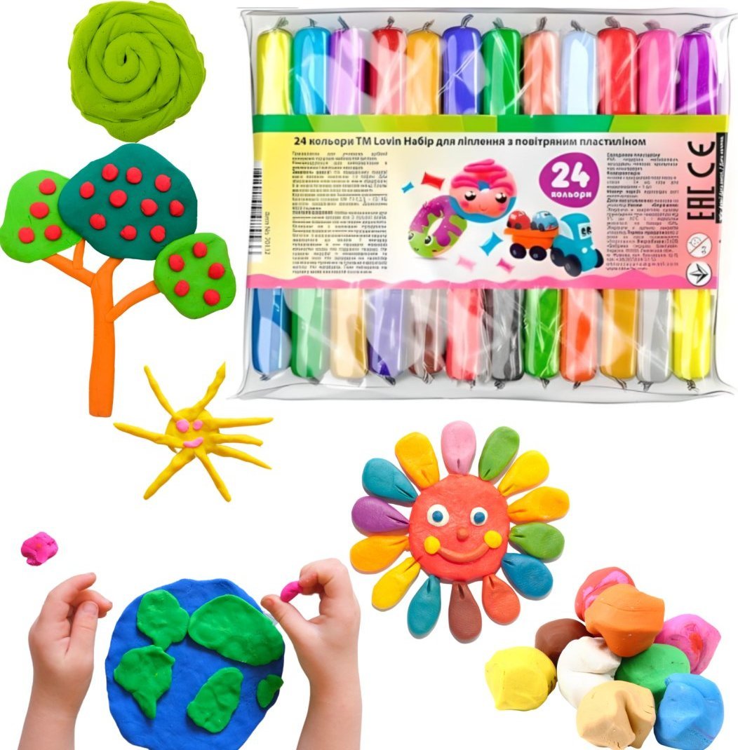 Zestaw lekkiej ciastoliny 24 kolory 70132