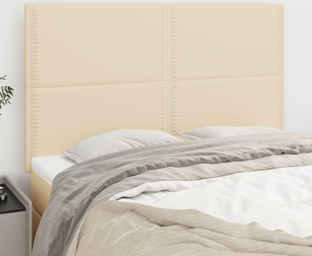 vidaXL vidaXL Zagłówki do łóżka, 4 szt., kremowe, 72x5x78/88 cm, tkanina