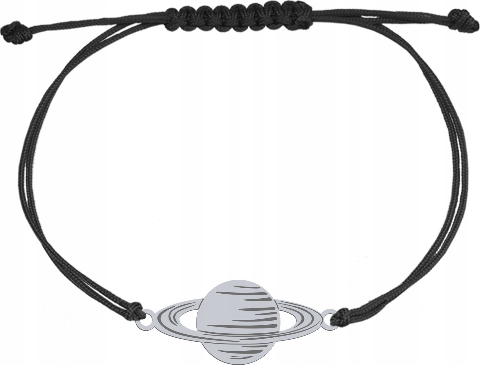 Radziszewska Jewellery Bransoletka Srebrna z Planetą Sznurek Biżuteria Prezent GRAWER GRATIS