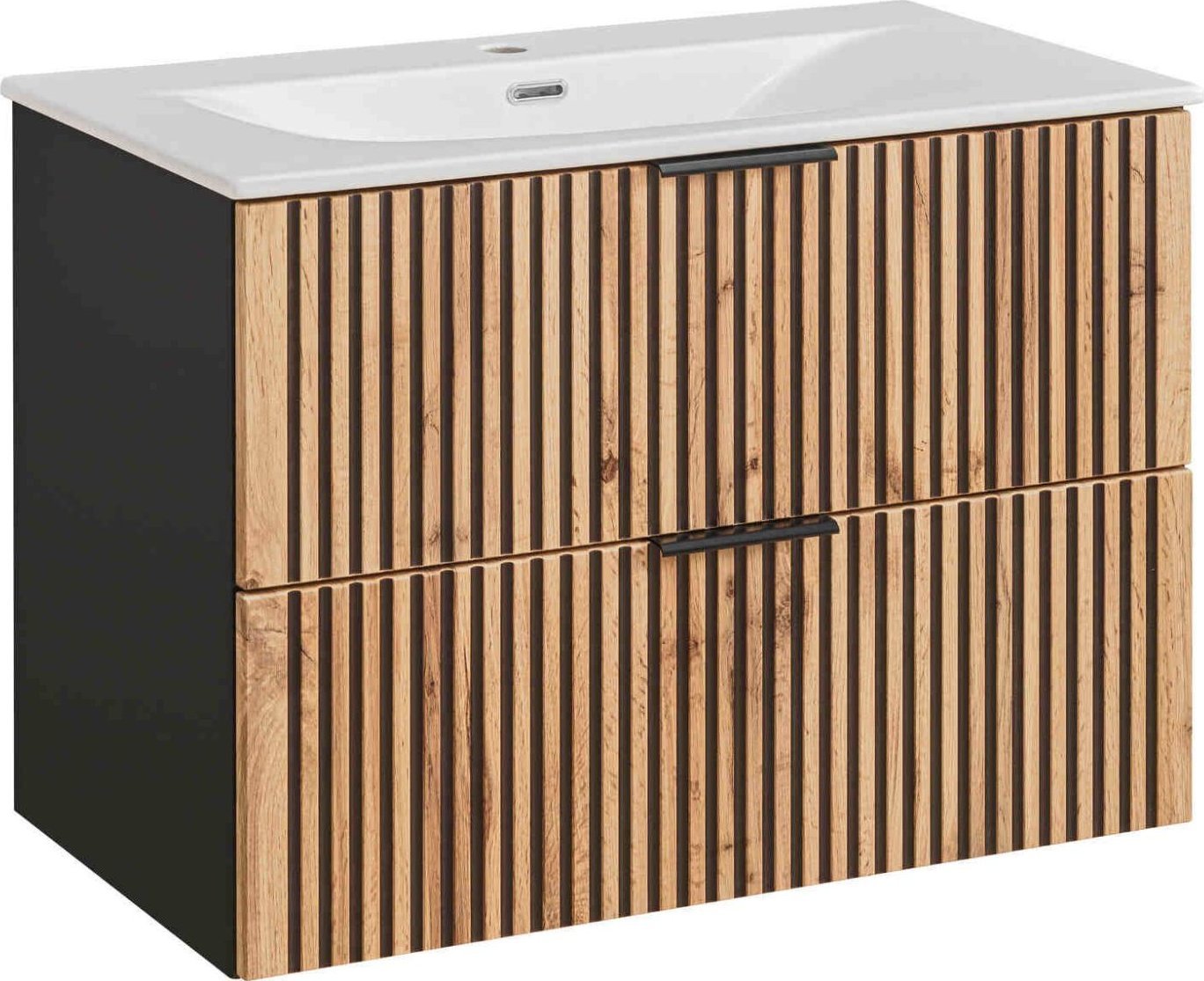 Comad Szafka do łazienki z umywalką, Xilo, 80x46x57 cm, dąb wotan, mat