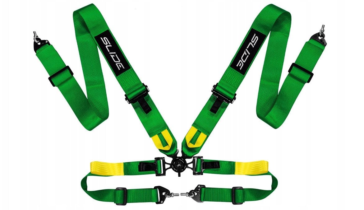 Pasy sportowe Slide V2 Quick Ciemno Zielone 4P 3"